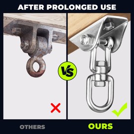 Aisto Heavy Duty Swing Hangers for Wooden Sets 2000 LB Capacity Hammock Hanger 360 Swivel Stainless Steel Swing Hardware Accessories 2 Packs for Porch Playground Yoga Heavy Bag