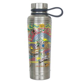 catstudio Kansas Stainless Steel Water Bottle | Triple Wall Insulation With Non Slip Bottom | Great For Running, Hiking, Sports, & Travel