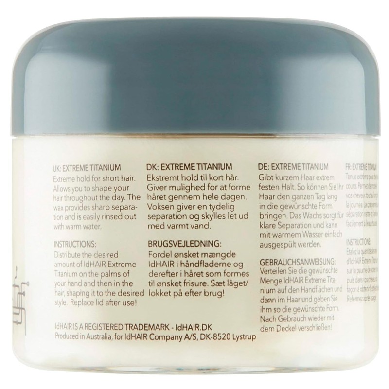 id Hair Extreme Titanium, Professional Hair Wax for Men, Extreme
