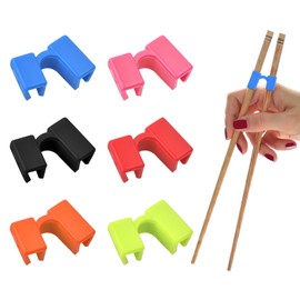 Hoxfly Pack of 6 Chopsticks Helpers, Colourful Chopsticks Trainer Helper, Chopsticks Hinges Made of Plastic for Learning and Training Chopsticks, Reusable