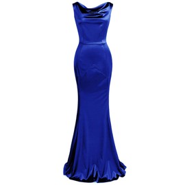 MUXXN Women's Sleeveless Floor Length Sheath Formal Vintage Cocktail Evening Long Maxi Dress Purple Blue-S