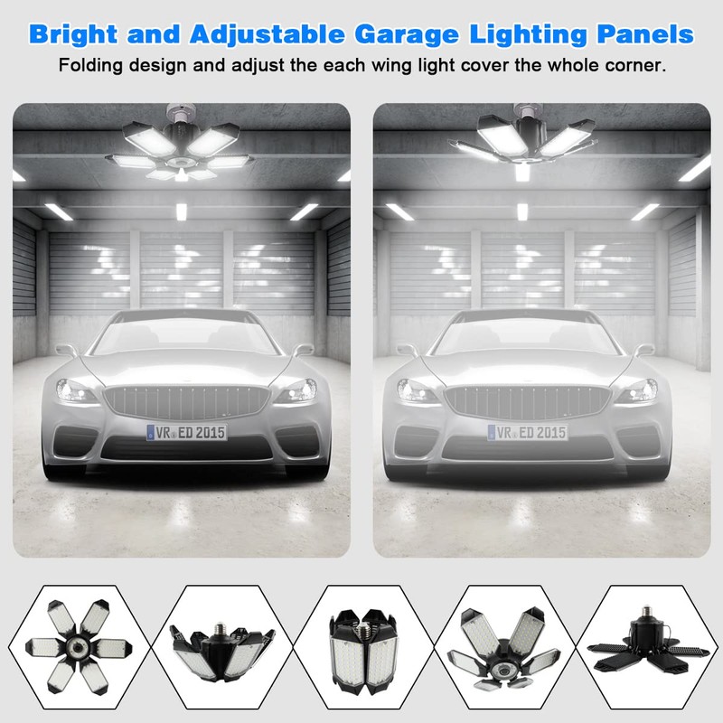 POLARPRA LED Garage Light - 160W LED Garage Ceiling Lights