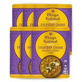 Maya Kaimal Foods Organic Indian Everyday Chana, 10 Oz (Pack Of 6), Fully Cooked Chickpeas With Coconut & Kale. Vegan, Microwavable, Ready To Eat, 6 Count (Pack of 1)