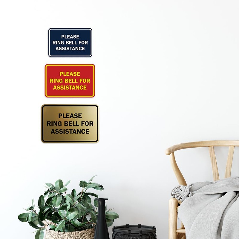 Signs ByLITA Classic Framed Please Ring Bell For Assistance Wall