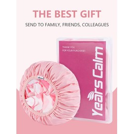 Years Calm Shower Caps For Women Reusable Waterproof，Pattern And Solid Color Dual-Layer Design For Dual-Layer Usable，Protects Hair In Shower, Spa, Cooking, Clean & Travel (Pink, One Size)