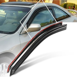 PM PERFORMOTOR 2Pcs Side Window Visors Deflector Compatible with 1998-2002 Honda Accord Coupe, Carbon Fiber Pattern Style, Black (Tape-On)