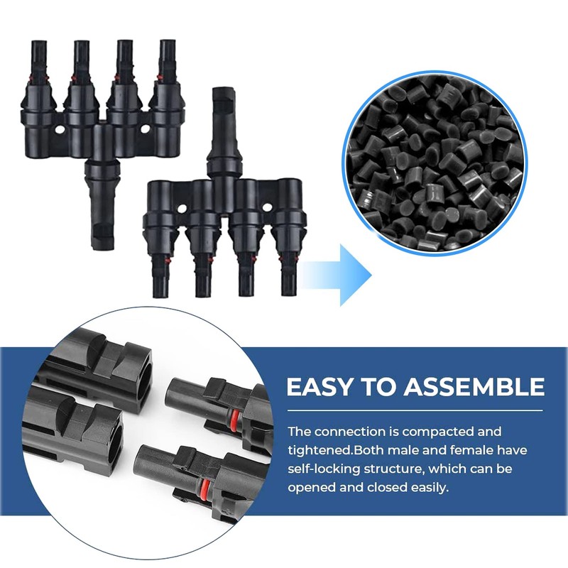 TRAMILY Solar Panel PV 1 to 4 T Branch Connector