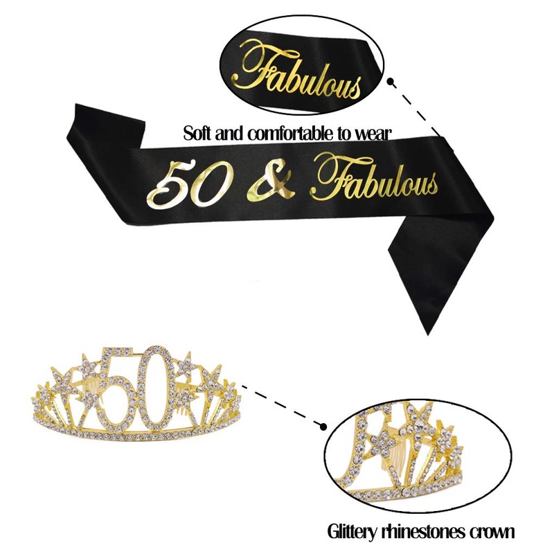50th Birthday Sash and Tiara Kit 50th Birthday Sash and