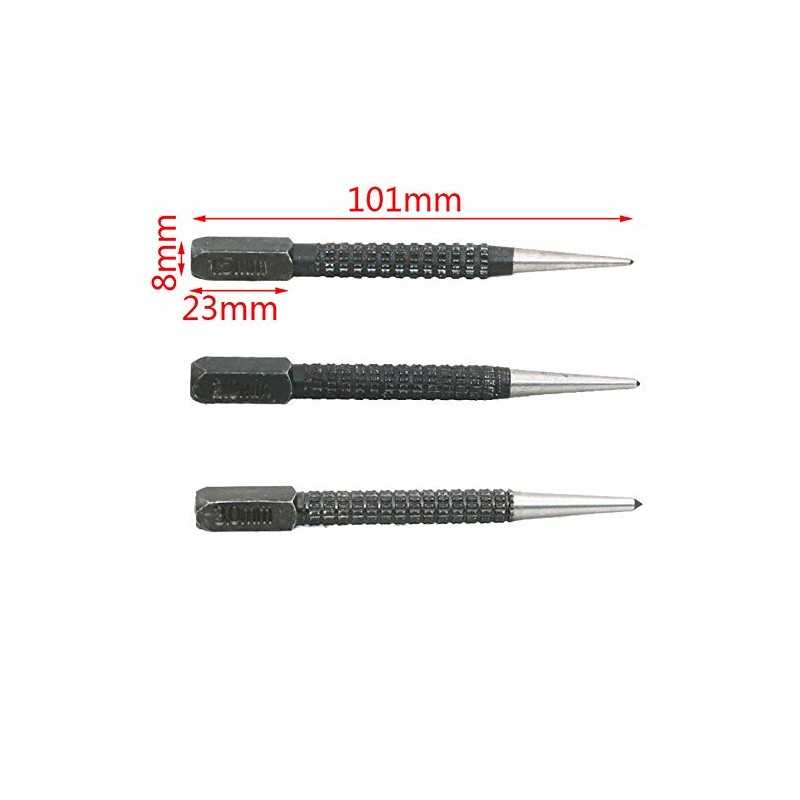 ToolOfLife 3-Piece Centre Punch Set 1.5mm/2mm/3mm