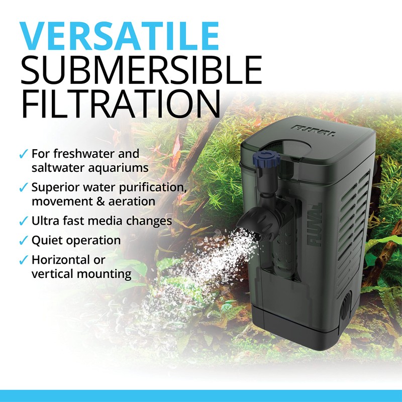 Fluval U1 Underwater Filter, Freshwater and Saltwater Aquarium Filter, A465,