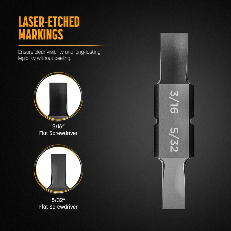 Galvanox Flat 3/16" - 5/32" Double Sided Replacement Bits for