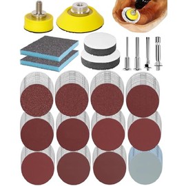 250 discos de lijado de 2 pulgadas para accesorios de lijadora de taladro, papel de lija de grano 80 a 3000, almohadillas de pulido para brocas Dremel, amoladora, kit de rueda de lijado para muebles de automóvil, metal y madera