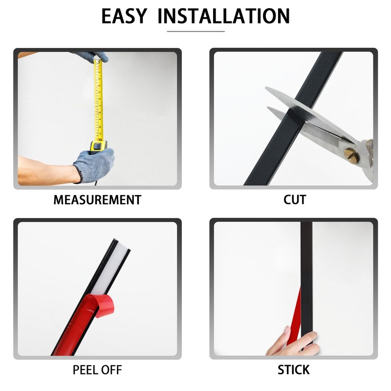 QDYMXUN Glossy Black Peel and Stick PVC Molding Trim, Flexible
