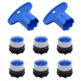Yocimango 1Set 16.5mm/0.65inch Faucet Filters Aerators Wrenches Bathroom or Kitchen Sink Restrictor Replacement Parts Wrench Removal Tools with Keys