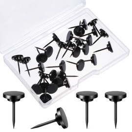 Double Headed Picture Hangers Nails-30pcs Push Pin,Thumb Tacks for Wall Thumbtacks,Hanging Picture and Other Offices Schools Supplies(Black)
