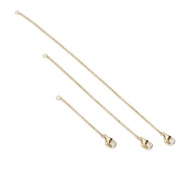 Meow Star Sterling Silver & Gold Chain Extenders - Set of 2", 3", 4", and 6" for Necklaces & Bracelets, Metal