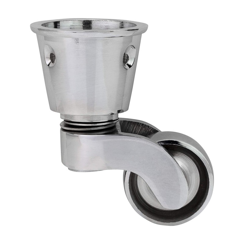 Chrome Silver - Solid Brass Castor Caster with 28mm Wheel