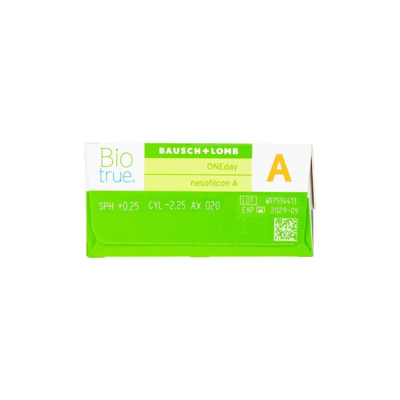 Biotrue OneDay for Astigmatism, Dp:0.25Bk:8.40Zl:-2.25Ax:90.00Dm:14.50