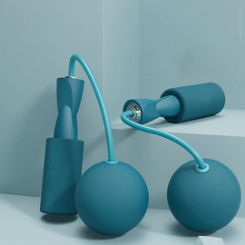 Jump Rope, Adjustable Jumping Ropes Cable with Ball Bearings, Skipping Rope Tangle-Free Rapid Speed for Men Women, Steel Jump Ropes Workout with Foam Handles for Home Exercise, Fitness (Large Ball Blue)