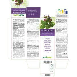 Lungwort (Pulmonaria officinalis) Herb with Flowers Alcohol-Free Mother Tincture Naturalma Liquid Extract Drops 200 ml Dietary Supplement Vegan