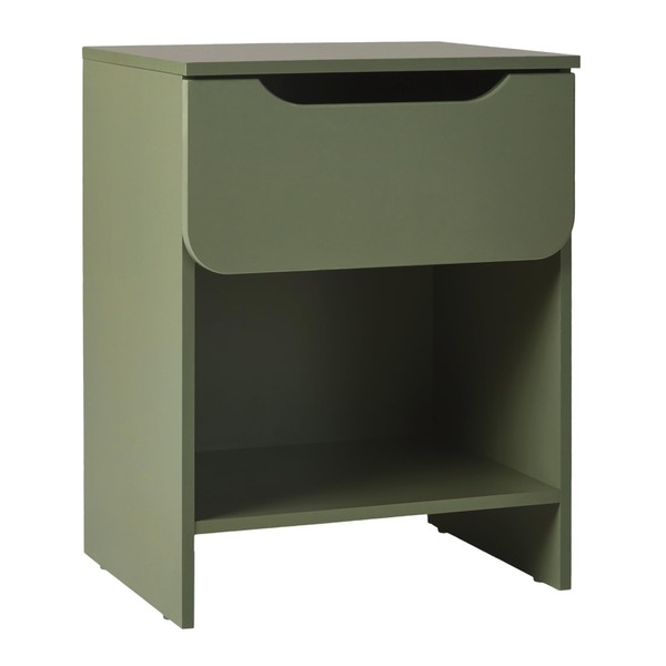 Walker Edison Modern 1-Drawer Simple Nightstand, 20 Inch, Green