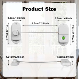 Fridge Lock with Fingerprint - Child Lock No Drilling Required Cabinet Lock Baby, Window Lock Children, USB Charging - Biometric Safety Lock with Quick Unlock (White)