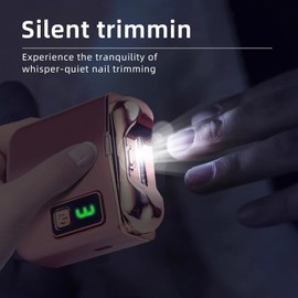 Electric Nail Clipper with LED Light, Illuminate Your Nail Care Routine with Effortless Precision, USB Rechargeable Safety Fingernail Trimmer Ideal for Newborns to Seniors