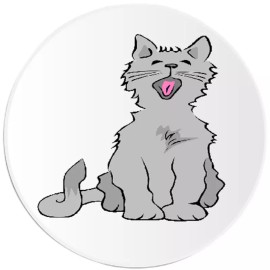Kiwi Gifts Cute Yawning Cat - 10 Pack Circle Stickers 3 Inch - Animal Kitten Pet