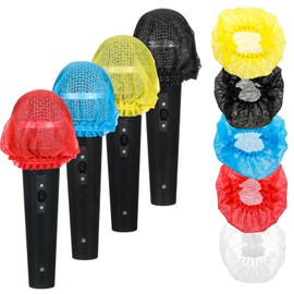 Microphone Cover, 200 Pcs Disposable Mic Covers for Microphones Multicolor Non-woven Handheld Microphone Windscreen with Elastic Band for KTV, Interview, Recording Studio, Performance, Speech