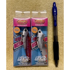 Lucky Craft Lot Of 2 Lucky Craft Instabeater Blade Baits, 24g(3/4oz)  Chrome Red, 3-1/8”