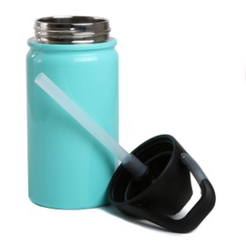 Seriously Ice Cold Kids’ Lil SIC 12oz Insulated Water Bottle, Premium Double Wall Stainless Steel, Leak Proof BPA Free Lid with Carabiner Clip (Seafoam Blue)