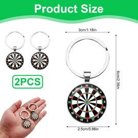 Aisikoo Pack of 2 Dartboard Key Chains, Original Dart Gifts for Men, Cool Dart Decoration & Practical Dart Accessories for Real Darts Fans, Perfect Darts Accessories as a Gift Idea
