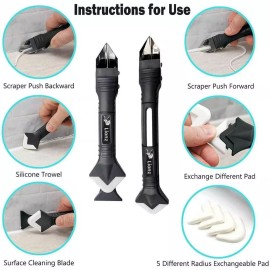 Lionz 3 in 1 Silicone Caulking Tool Stainless Steel Finishing - DIY - U.S seller