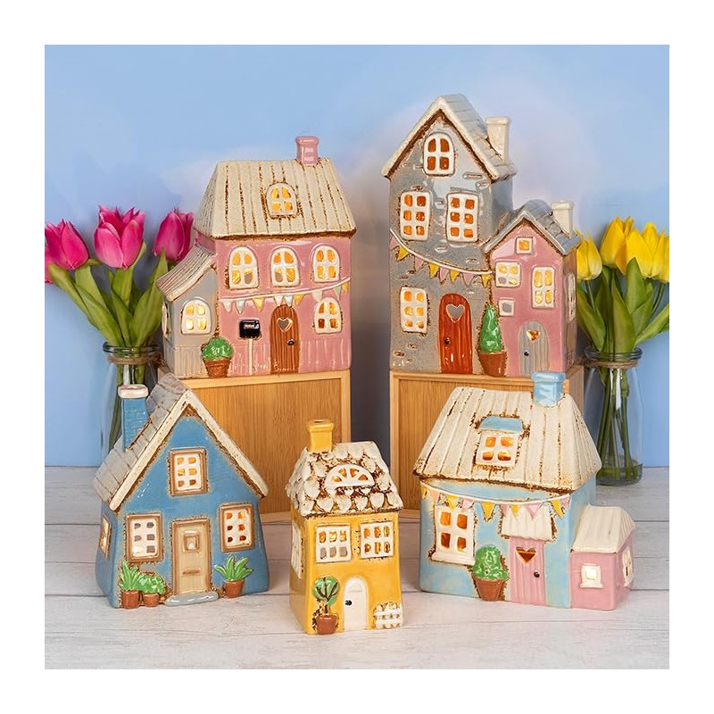 Shudehill Giftware Village Pottery Garden House Tealight Collection - Pebble,