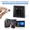 Schuko Socket with USB Connection, USB-A Port Max. 3.4 Amp