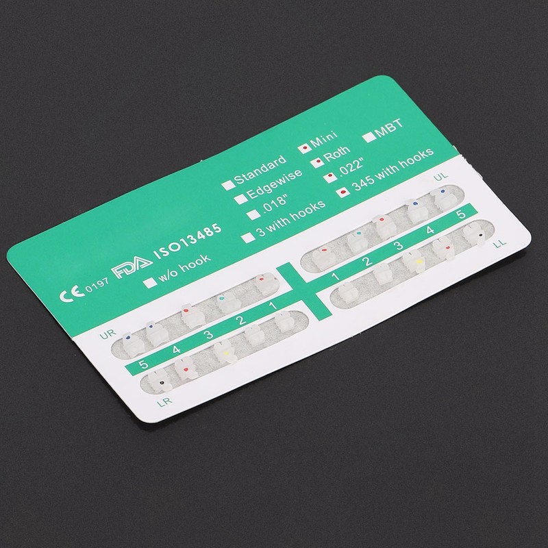 20pcs Dental Orthodontics Brackets Ceramic Roth 0.22 3-4-5 Hooks Teeth