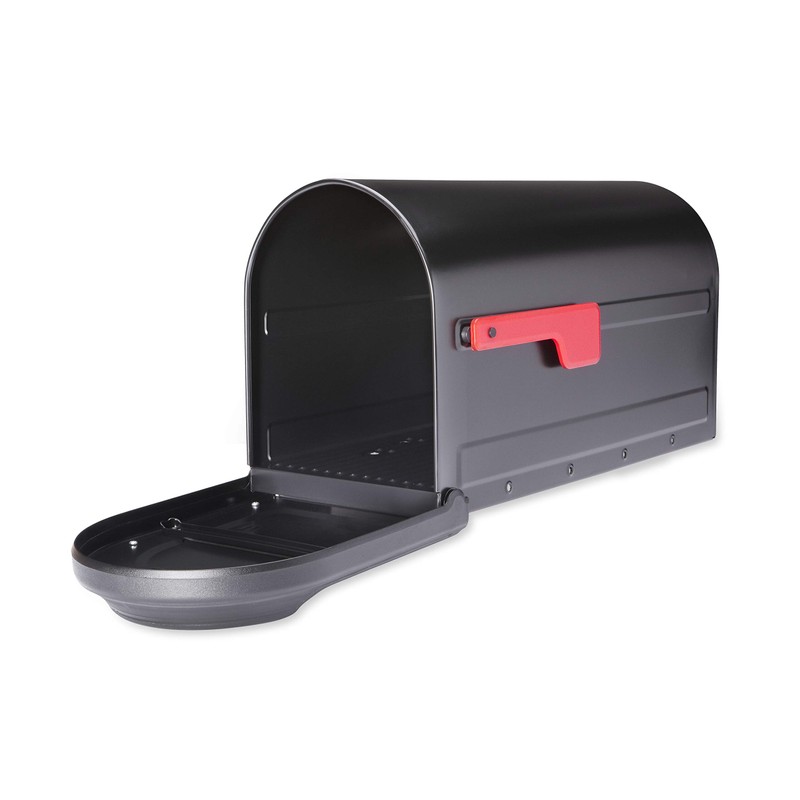Architectural Mailboxes 7900-1B-R-10 Barrington Postmount Mailbox, Large, Black