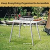 R.W.FLAME Portable Grill Prep Table with Adjustable and Folding Legs,