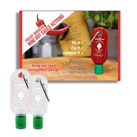 Pocket Sriracha Hot Sauce Keyring Combo Pack - 30ml & 50ml Bottles - Portable, Refillable & Travel-Friendly - Perfect Chilli Sauce Gift Set - (Ships Empty)