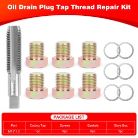 JMMRRR Oil Drain Plug Tap Thread Repair Kit M15 x 1.5MM Oil Pan Screws Rethread Tool Oil Drain Plug Thread Repair Tool Kit