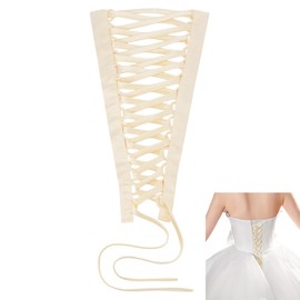 NBEADS Corset Back Kit, 1.77inch Wide Wedding Dress Corset Kit Women's Wedding Dress Zipper Replacement Polyester Corset Back Kit Adjustable Fit Satin Corset Back Kit for Formal Prom Dress, Beige