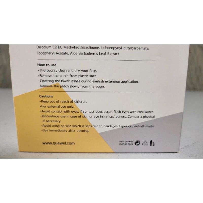 Quewel Hydrogel Eyepatch Eyepads Eyelash Extensions Style B 100 PAIRS