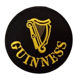 Guinness Harp Logo Patch 3" Embroidered Iron on Sew on Patch St James Gate Brewery Crest Dublin Ireland Travel Irish Souvenir Emblem DIY Gift