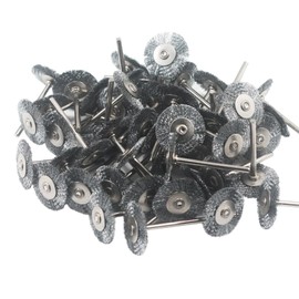 Inovsolid 50 Pcs T Shape Wire Brush Set 1/8'' Shank Stainless Steel Wire Brushes for Rotary Tools