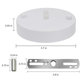 VTYXCTIGJ Light Canopy Kit White, 4.7" US UL Vintage Chandelier Ceiling Light Plate for Pendant Light Chandelier Canopy Kit with All Mounting Hardware, Light Fixture Cover Plate for Easy Installation