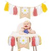 TKNOUS 1st Birthday High Chair Banner Groovy, Daisy 1st Birthday