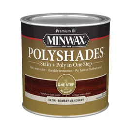 Minwax PolyShades Wood Stain + Polyurethane Finish – ½ Pint, Bombay Mahogany, Satin, Brown