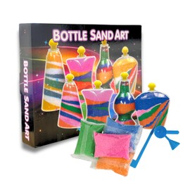 ADEPTNA Sand Art Kit for Kids Childrens, 4 PC, DIY Creative Art Craft, Assorted Shape Bottles, Beach Sand, Ideal for Gifting Your Little One