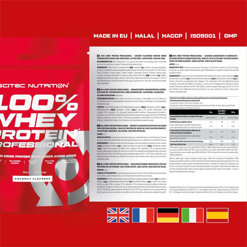 Scitec Nutrition 100% Whey Protein Professional, Enriched with Additional Amino