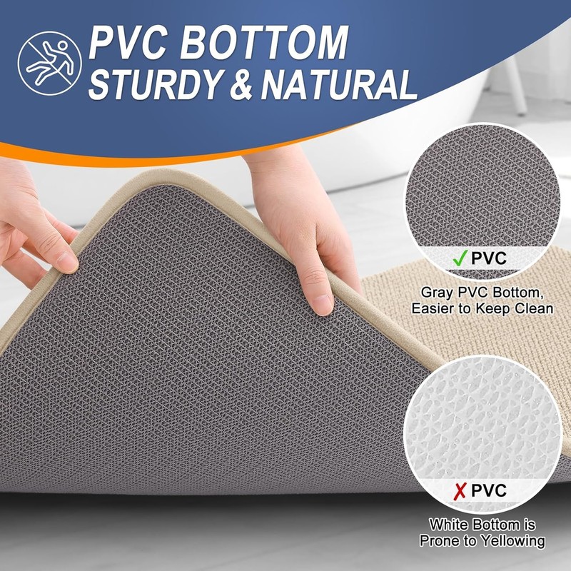 smiry Thick Memory Foam Bath Mat,40 x 60 cm,Extra Soft
